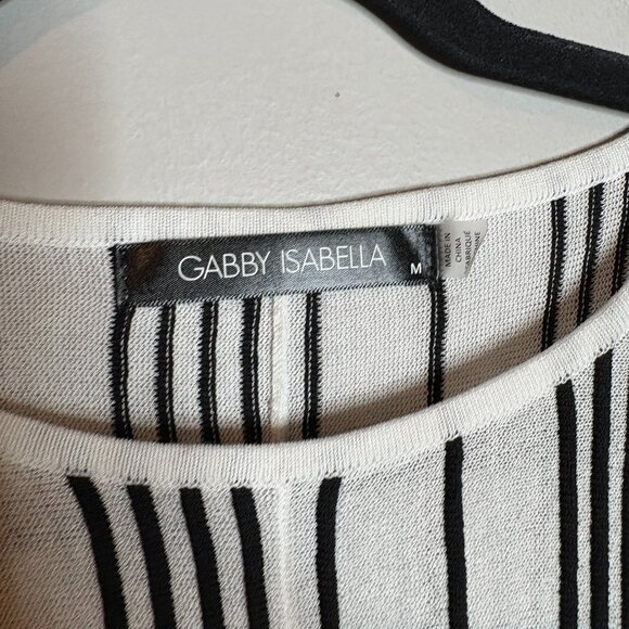 Gabby Isabella lagenlook striped oversized asymmetrical tunic top - Picture 3 of 6